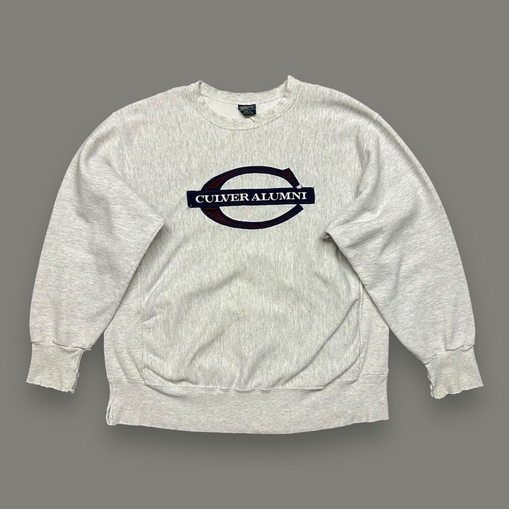 Vintage Thrashed Sweatshirt Crewneck Pullover 90s y2k Culver Alumni Gray XL